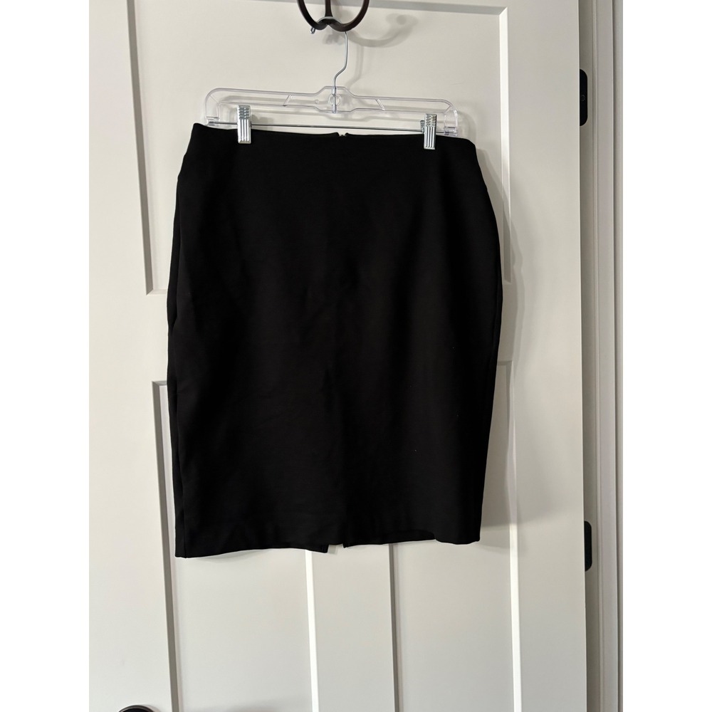 Quince Ultra-Stretch Ponte Pencil Skirt Black Size Large LB46178-JDAVN01-22966